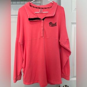 VS Pink quarter-snap sweatshirt. Size L.
